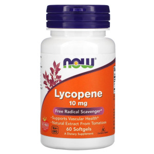 NOW, Lycopene 10 мг, 60 софтгель (60 порций)